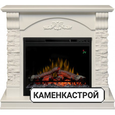 Каминокомплект Prague - Белый /Сланец белый с очагом Symphony 26'' DF2624-L