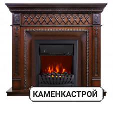 Каминокомплект Alexandria - махагон коричневый антик с очагом Aspen Black