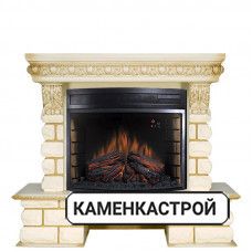 Каминокомплект Pierre Luxe LORD - Слоновая кость / Белый с очагом Dioramic 28 LED FX