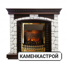 Каминокомплект Glasgow - Темный дуб / Белый с очагом Atherton