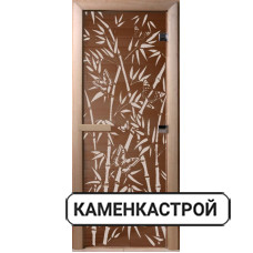 Дверь с рисунком Бабочки бронза прозрачная, коробка из лиственной породы дерева.
