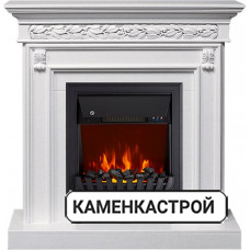 Каминокомплект Valletta - Белый (Ширина 1040 мм) с очагом Aspen Black
