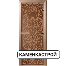 Дверь с рисунком Флоренция бронза-матовая, коробка из лиственной породы дерева.