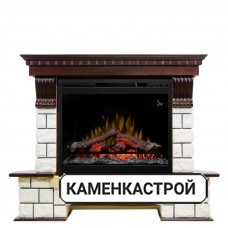 Каминокомплект Pierre Luxe угловой - Темный дуб / Белый с очагом Symphony 26&#039;&#039; DF2624-L