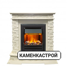 Каминокомплект Luzern - Слоновая кость с очагом Brookline Black