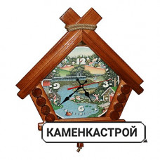 Часы Домик В баньке липа мореная