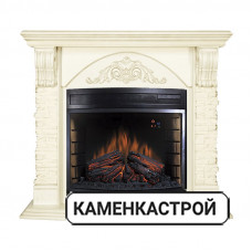Каминокомплект Rimini - Слоновая кость с патиной с очагом Dioramic 28 LED FX