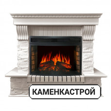 Каминокомплект Pierre Luxe Белый / Сланец белый с очагом Dioramic 25 LED FX