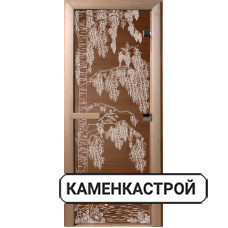 Дверь Береза Бронза прозрачная