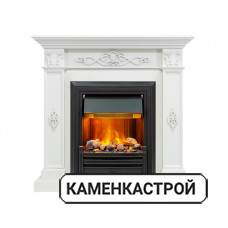 Каминокомплект Derby - Белый дуб с очагом Brookline Black