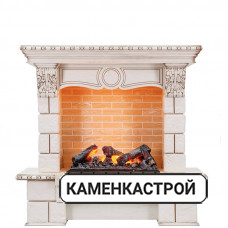 Каминокомплект Pierre Luxe угловой - Слоновая кость / Шампань с очагом Cassette 600 NH