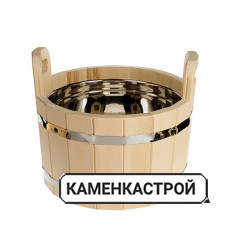Шайка 9л с нержавеющей вставкой липа