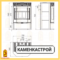 Печь-камин Мета Ангара 12 с плитой Печь-камин Мета Ангара 12 с плитой