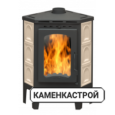 Бавария Угловая изразцовая Арка карамель глянцевая с металлической крышкой PKI 040
