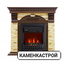 Каминокомплект Dublin - Темный дуб / Сланец с очагом Aspen Black
