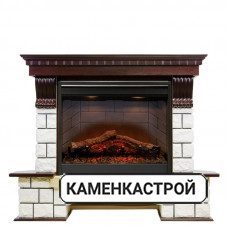 Каминокомплект Pierre Luxe угловой - Темный дуб / Белый с очагом Symphony 26&#039;&#039; DF2608-INT