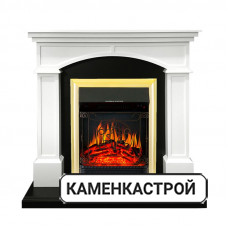Каминокомплект Langford - Белый с черным с очагом Aspen Black