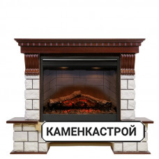 Каминокомплект Pierre Luxe - Темный дуб / Белый с очагом Symphony 26&#039;&#039; DF2608-INT