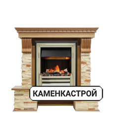 Каминокомплект Pierre Luxe - Дуб / Сланец с очагом Cavendish