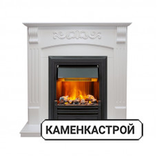 Каминокомплект Sorrento угловой - Белый дуб с очагом Brookline Black