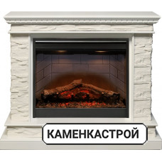 Каминокомплект Calgary - Белый / Сланец белый с очагом Symphony 26&#039;&#039; DF2608-INT