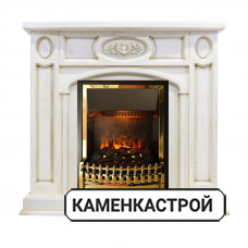 Каминокомплект Florence - Слоновая кость с патиной с очагом Atherton