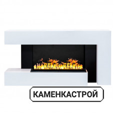 Каминокомплект Futuro - Белый с черным с очагом Cassette 1000 PS (без дров)