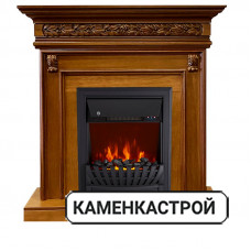 Каминокомплект Valletta - Орех с очагом Aspen Black