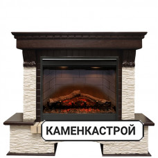 Каминокомплект Pierre Luxe угловой - Темный дуб / Сланец мелкий с очагом Symphony 26&#039;&#039; DF2608-INT