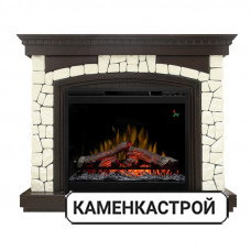 Каминокомплект Glasgow - Темный дуб / Белый (Высота 1100мм) с очагом Symphony 26&#039;&#039; DF2624-L