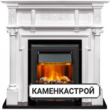 Каминокомплект Oxford - Белый с очагом Brookline Black