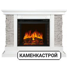 Каминокомплект Avignon - Белый / Сланец серый с очагом Vision 23 EF LED FX