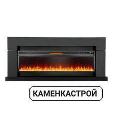 Каминокомплект Lindos Graphite Grey (линейный) с очагом Vision 60 LED