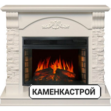 Каминокомплект Prague - Белый /Сланец белый с очагом Dioramic 25 LED FX