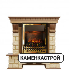 Каминокомплект Pierre Luxe - Дуб / Шампань (Высота 1050мм) с очагом Atherton