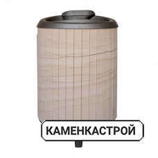 Печь банная Атмосфера в ламелях Окаменевшее дерево перенесенный рисунок