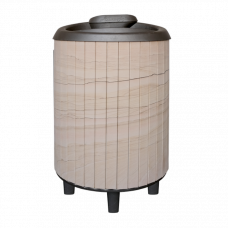 Печь банная Атмосфера в ламелях Окаменевшее дерево перенесенный рисунок