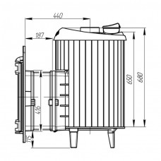 Печь банная Атмосфера в ламелях Окаменевшее дерево перенесенный рисунок