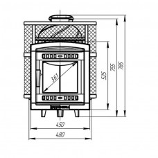 Печь банная Атмосфера-М Мини с сеткой нерж
