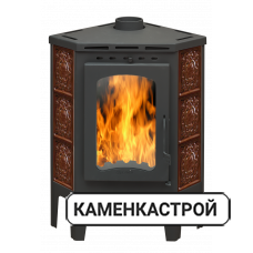 Бавария Угловая изразцовая Барокко коричневая с металлической крышкой PKI 038