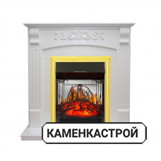Каминокомплект Sorrento угловой - Белый дуб с очагом Aspen Black