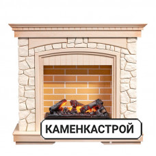 Каминокомплект Glasgow - Слоновая кость с патиной/Белый с очагом Cassette 600 NH