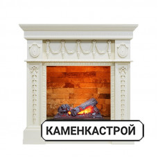 Каминокомплект Ampir - Слоновая кость с очагом Cassette 400 NH
