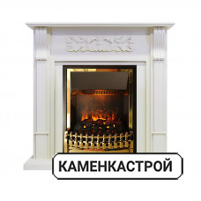 Каминокомплект Venice - Фактурный белый с очагом Atherton