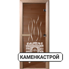 Дверь Банька Бронза прозрачная