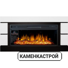 Каминокомплект Modern - Белый с черным (Глубина 300 мм) с очагом Vision 42 LED