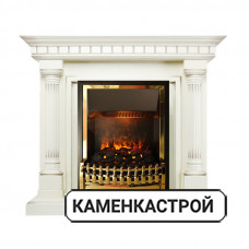 Каминокомплект Dallas - Слоновая кость с патиной с очагом Atherton