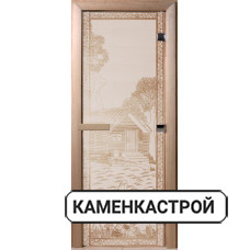 Дверь Банька в лесу Сатин