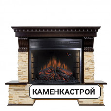 Каминокомплект Pierre Luxe - Темный дуб / Сланец (Высота 1040 мм) с очагом Dioramic 28 LED FX