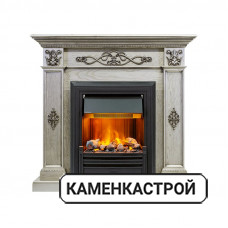 Каминокомплект Derby - Old silver с очагом Brookline Black